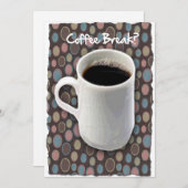 Kaffee Tasse und Ovale Kaffeepause Einladung (Vorne/Hinten)