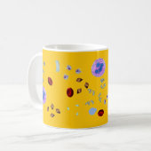 Kaffee Tasse-Urin Partikeln (gelber Hintergrund) Kaffeetasse (Vorderseite Links)