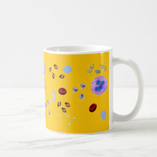 Kaffee Tasse-Urin Partikeln (gelber Hintergrund) Kaffeetasse