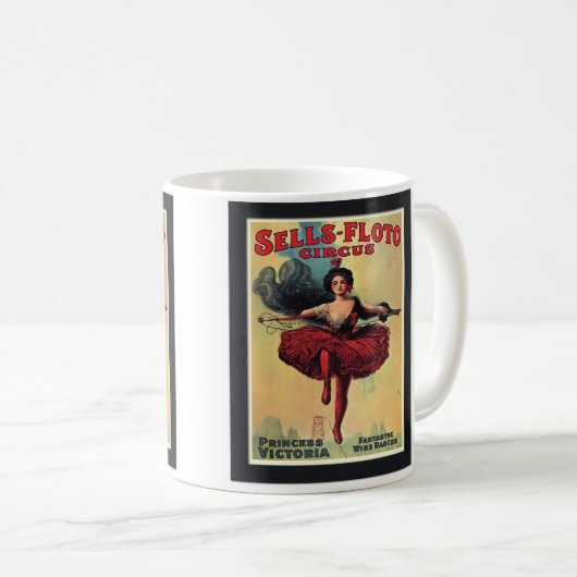 Kaffee-Tasse - Vintager Zirkustightrope-Wanderer Kaffeetasse (VorderseiteRechts)