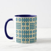 Kaffee-Tasse: Waliser-Tapisserie-Muster, Marine Tasse (Links)