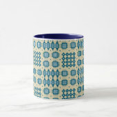 Kaffee-Tasse: Waliser-Tapisserie-Muster, Marine Tasse (Zentrum)