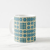Kaffee-Tasse: Waliser-Tapisserie-Muster, Marine Tasse (Vorderseite Links)