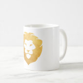 Kaffee Tasse Yada Yahowah Design mit goldenem Löwe (VorderseiteRechts)
