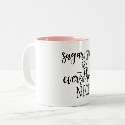 Kaffee-Tasse - Zucker, Gewürz, alles, das, Sassy Zweifarbige Tasse (Vorderseite Links)