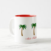 Kaffee-Tassen-frohe Weihnachten/Mele Kalikimaka Zweifarbige Tasse (Vorderseite Links)