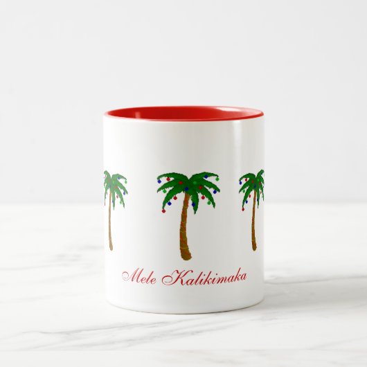 Kaffee-Tassen-frohe Weihnachten/Mele Kalikimaka Zweifarbige Tasse (Mittel)