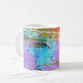 Kaffee-Tassen-Frühlingsgartenentwurf mit Grenze Kaffeetasse (Vorderseite Links)