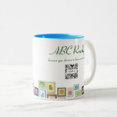 Kaffee-Tassen-Schablone ABC-Grundstück Zweifarbige Tasse (VorderseiteRechts)