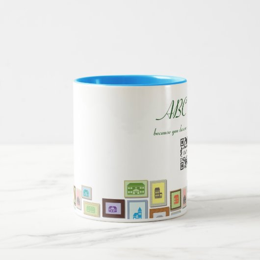 Kaffee-Tassen-Schablone ABC-Grundstück Zweifarbige Tasse (Mittel)