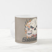 KAFFEE-Tassen-Schale des Tätowierungs-Schädel-acht Mattglastasse (Vorderseite Links)