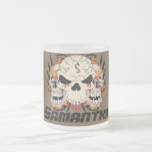 KAFFEE-Tassen-Schale des Tätowierungs-Schädel-acht Mattglastasse (Mittel)