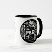 Kaffee-Tassenfrieden in den mehrfachen Sprachen Tasse (VorderseiteRechts)