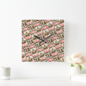 KAFFEE TEA PATTER, Acrylwand Quadratische Wanduhr (Zuhause)
