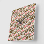 KAFFEE TEA PATTER, Acrylwand Quadratische Wanduhr (Winkel)