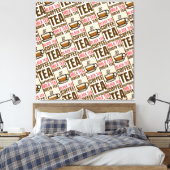 KAFFEE TEA PATTERN, gearbeitete Leinwand, Print Leinwanddruck (Insitu (Schlafzimmer))