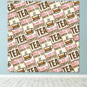 KAFFEE TEA PATTERN, gearbeitete Leinwand, Print Leinwanddruck (Insitu (Holzboden))