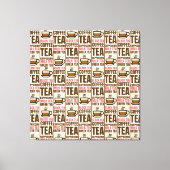KAFFEE TEA PATTERN, gearbeitete Leinwand, Print Leinwanddruck (Vorderseite)