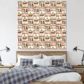 KAFFEE TEA PATTERN, gearbeitete Leinwand, Print Leinwanddruck (Insitu (Schlafzimmer))