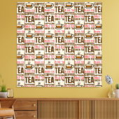 KAFFEE TEA PATTERN, gearbeitete Leinwand, Print Leinwanddruck (Insitu (Wohnzimmer))