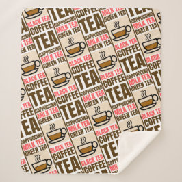 KAFFEE TEA PATTERN, Sherpa Blanket Sherpadecke