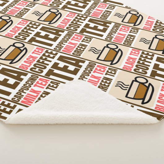 KAFFEE TEA PATTERN, Sherpa Blanket Sherpadecke (3/4)