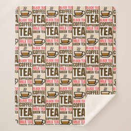 KAFFEE TEA PATTERN, Sherpa Blanket Sherpadecke