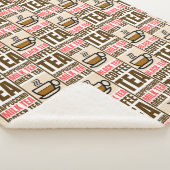 KAFFEE TEA PATTERN, Sherpa Blanket Sherpadecke (3/4)
