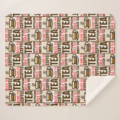 KAFFEE TEA PATTERN, Sherpa Blanket Sherpadecke (Vorderseite (Horizontal))
