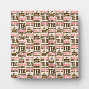 KAFFEE TEA PATTERN, Tabletop Plaque with Easel Fotoplatte