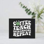 Kaffee Teach Shenanigans Wiederholen Disco Ball Le Postkarte (Stehend Vorderseite)