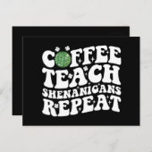 Kaffee Teach Shenanigans Wiederholen Disco Ball Le Postkarte (Vorne/Hinten)