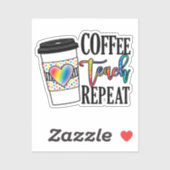 Kaffee, Teach, wiederholen Aufkleber (Blatt)