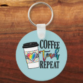 Kaffee, Teach, wiederholen Schlüsselanhänger (Rückseite)