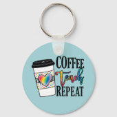 Kaffee, Teach, wiederholen Schlüsselanhänger (Rückseite)