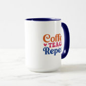 Kaffee Teach Wiederholung Wordart Tasse (VorderseiteRechts)