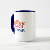 Kaffee Teach Wiederholung Wordart Tasse (Vorderseite Links)