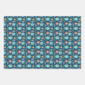 Kaffee Tee Biscuit Cupcake Teapot Blau Geschenkpapier Set (Vorderseite 3)