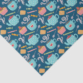 Kaffee Tee Biscuit Cupcake Teapot Blau Seidenpapier (Ausschnitt)