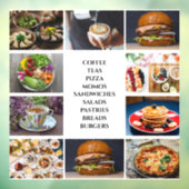 Kaffee Tee Café Menü Custom Business Foto Collage Fensteraufkleber (Blatt 3)