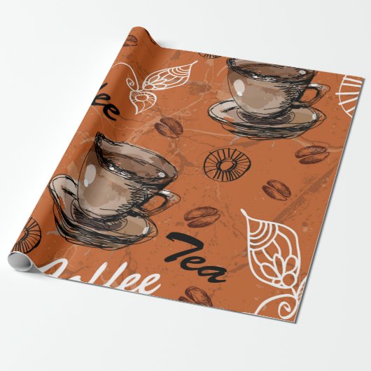 Kaffee Tee Lover Geschenkpapier (Ungerollt)