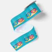Kaffee, Tee oder Kakao mit Herzen 3 Zoll Satinband (Rückseite)