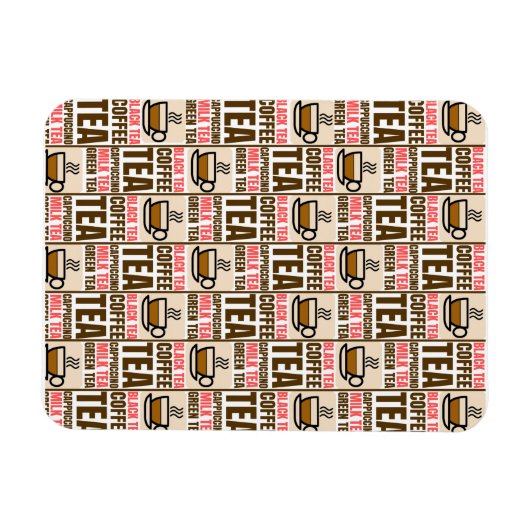 KAFFEE TEE-PATTER, Flexibles Foto Magnet (Horizontal)