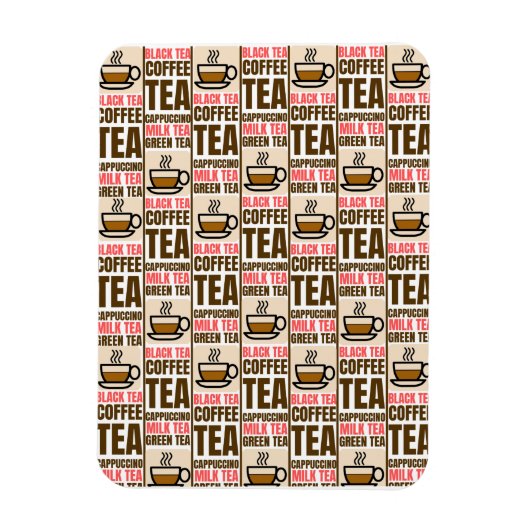 KAFFEE TEE-PATTER, Flexibles Foto Magnet (Vertikal)