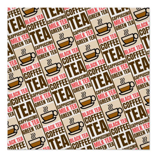 KAFFEE TEE-PATTER, Glossy Poster (Vorderseite)