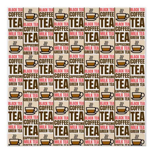 KAFFEE TEE-PATTER, Glossy Poster (Vorderseite)