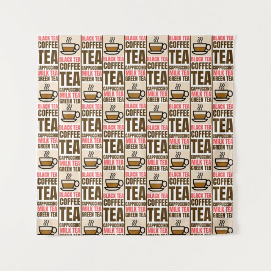 KAFFEE TEE-PATTER, Tapeten Wandteppich (Vorderseite)