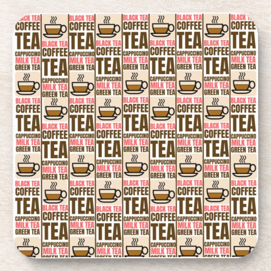 KAFFEE-TEE-PATTER, Untersetzer aus hartem Kunststo (Vorderseite)