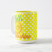 Kaffee Tee Tasse, Hallo Sunshine Sun Polk ein Punk Zweifarbige Tasse (Vorderseite Links)
