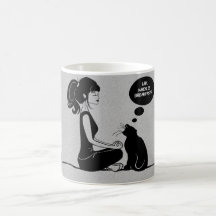 Kaffee Tee Tasse Kakao Meditat Yoga Girl Katze